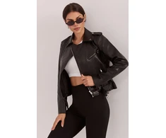 Juoda moteriška odos imitacijos striukė Italy Moda