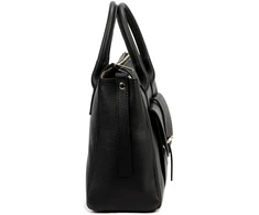 Juoda natūralios odos dėžutės formos rankinė per petį Gregorio
