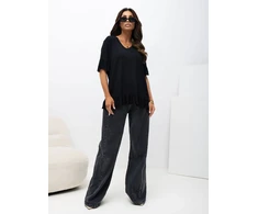 Juoda oversize palaidinė