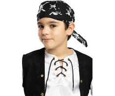 Juoda pirato bandana vaikams – Piratų aksesuarai