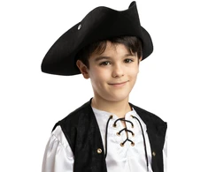 Juoda pirato skrybėlė vaikams – Piratų aksesuarai