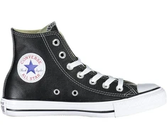 Juoda skórzane trampki moterims Converse Chuck Taylor All Star High
