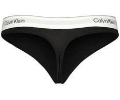 Juoda stringi moterims Calvin Klein su logowaną gumą