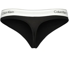 Juoda stringi moterims Calvin Klein su logowaną gumą