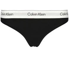 Juoda stringi moterims Calvin Klein su logowaną gumą