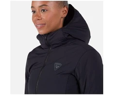 Juoda sutirštinto pašiltinimo striukė su gobtuvu W Opside Hoodie Rossignol