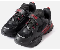Juodai raudonisportbačiai su velcro užtrauktukais