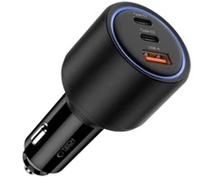 „Tech Protect CC04“ 3 prievadų PD130W automobilinis įkroviklis - juodas