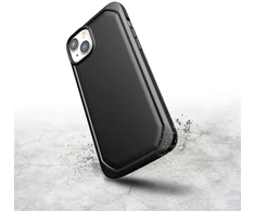 Juodas biologiškai skaidus dėklas iPhone 14 Plus, X-Doria Raptic Slim