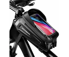 Juodas dėklas telefonui ant dviračio rėmo, Rockbros