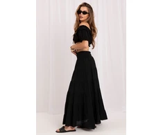 Juodas ilgas boho stiliaus sijonas Italy Moda