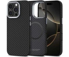 Juodas ir pilkas iPhone 16 Pro Max“ dėklas su MagSafe funkcija
