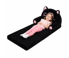 Lean Toys Išskleidžiamas fotelis juodas