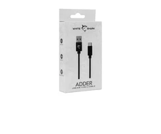 White Shark Juodas pintas USB-A į USB-C laidas, 2 m