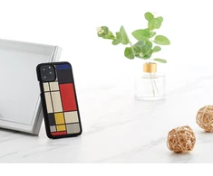 MAN&amp;WOOD SmartPhone dėklas Apple iPhone 11 Pro mondrian wood juodos spalvos