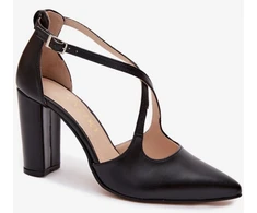 Juodi aukštakulniai bateliai su dirželiu Step in style