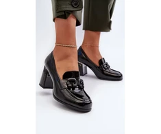 Juodi aukštakulniai bateliai su sagtimi Step in style