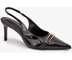 Juodi aukštakulniai bateliai su sagtimi Step in style
