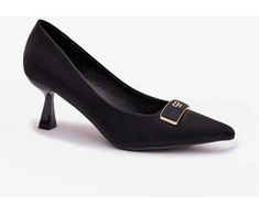 Juodi aukštakulniai bateliai su smailėjančia nosimi Step in style