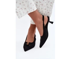 Juodi aukštakulniai bateliai su smailėjančia nosimi Step in style