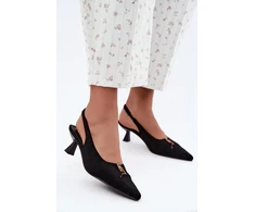 Juodi aukštakulniai bateliai su smailėjančia nosimi Step in style