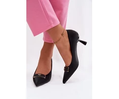 Juodi aukštakulniai bateliai su smailėjančia nosimi Step in style