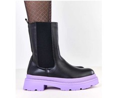 juodi auliniai batai su violetiniu padu Solea