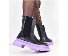juodi auliniai batai su violetiniu padu Solea