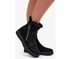 Juodi aulinukai su kailiniu kraštu Step in style