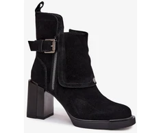 Juodi aulinukai su kulnu ir sagtimi Step in style