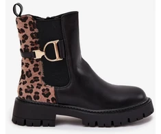 Juodi aulinukai su leopardo rašto detalėmis Step in style