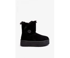 Juodi aulinukai su platforma ir kailio apdaila Step in style
