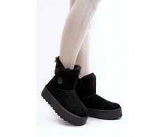 Juodi aulinukai su platforma ir kailio apdaila Step in style
