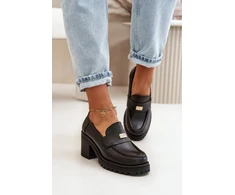 Juodi aulinukai su storu kulnu Step in style