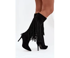 Juodi ilgaauliai batai virš kelių Step in style
