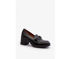 Juodi loafer tipo aulinukai su kulnu Step in style