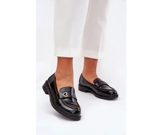 Juodi mokasinai su širdelės detale Step in style