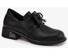 Juodi natūralios odos aulinukai su kaspinu Step in style