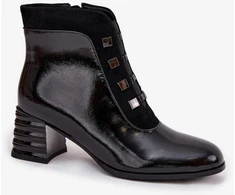 Juodi patentiniai aulinukai su kulnu Step in style