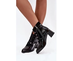 Juodi patentiniai aulinukai su kulnu Step in style