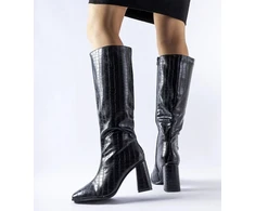 Juodi šilti Ferruccio stiletto batai