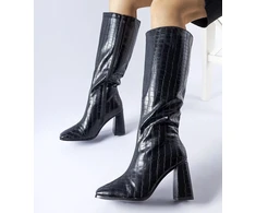 Juodi šilti Ferruccio stiletto batai