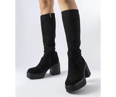 juodi šilti stiletto batai