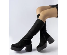 juodi šilti stiletto batai