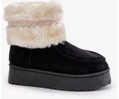 Juodi sniego aulinukai su kailiu Step in style