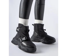 Juodi sniego batai su velcro užtrauktukais