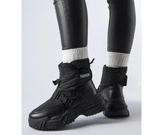 Juodi sniego batai su velcro užtrauktukais