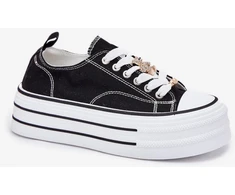 Juodi sportbačiai ant platformos Step in style