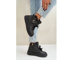 Juodi sportbačiai su platforma ir kišenėle Step in style