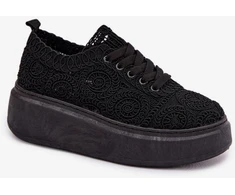 Juodi tekstiliniai sportbačiai Step in style